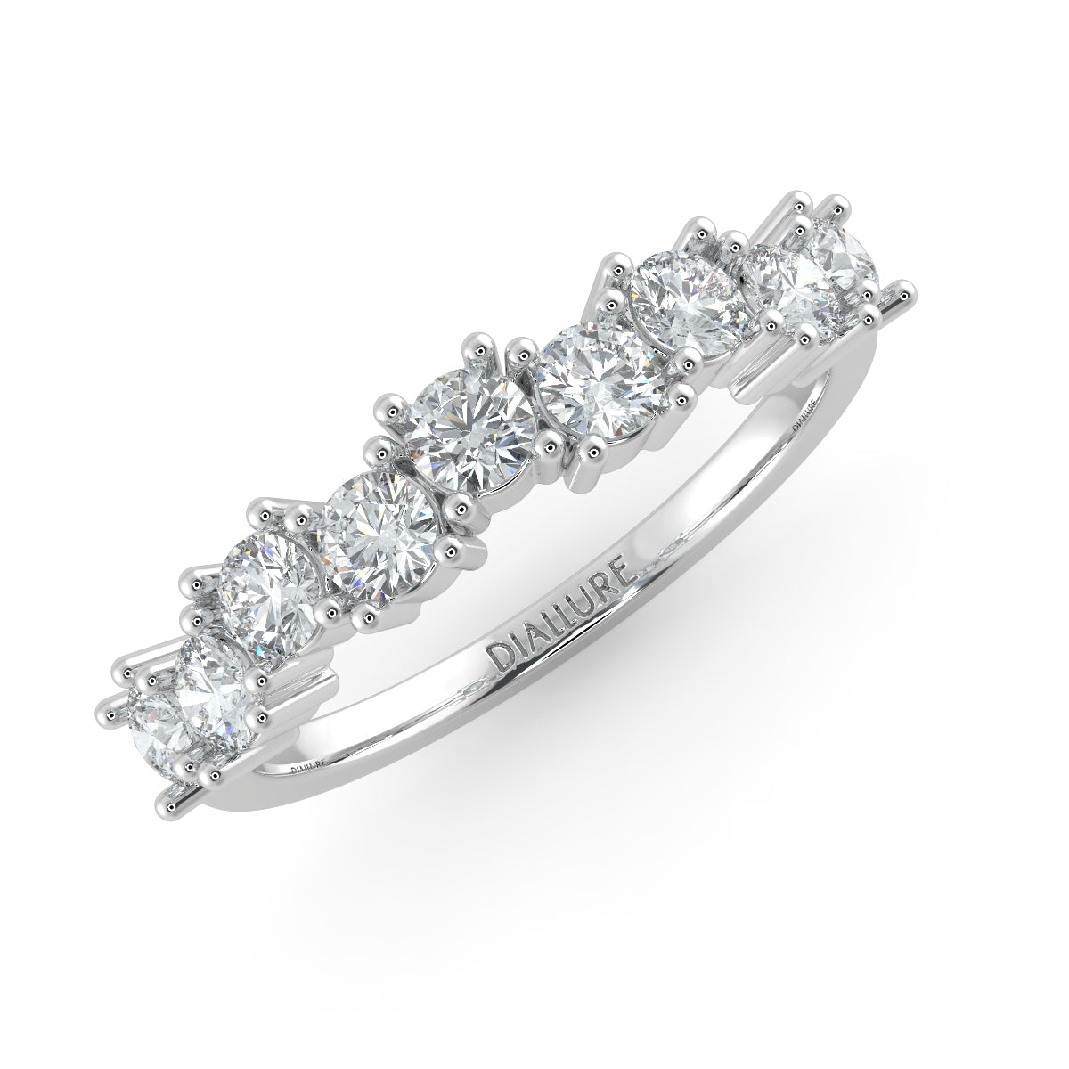 Meg half eternity ring round brilliant cut diamond 0.52 carat 