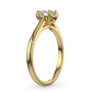 Kelly solitaire ring with cushion cut diamonds