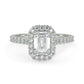 Marie Secret Halo Ring Emerald Cut Diamond
