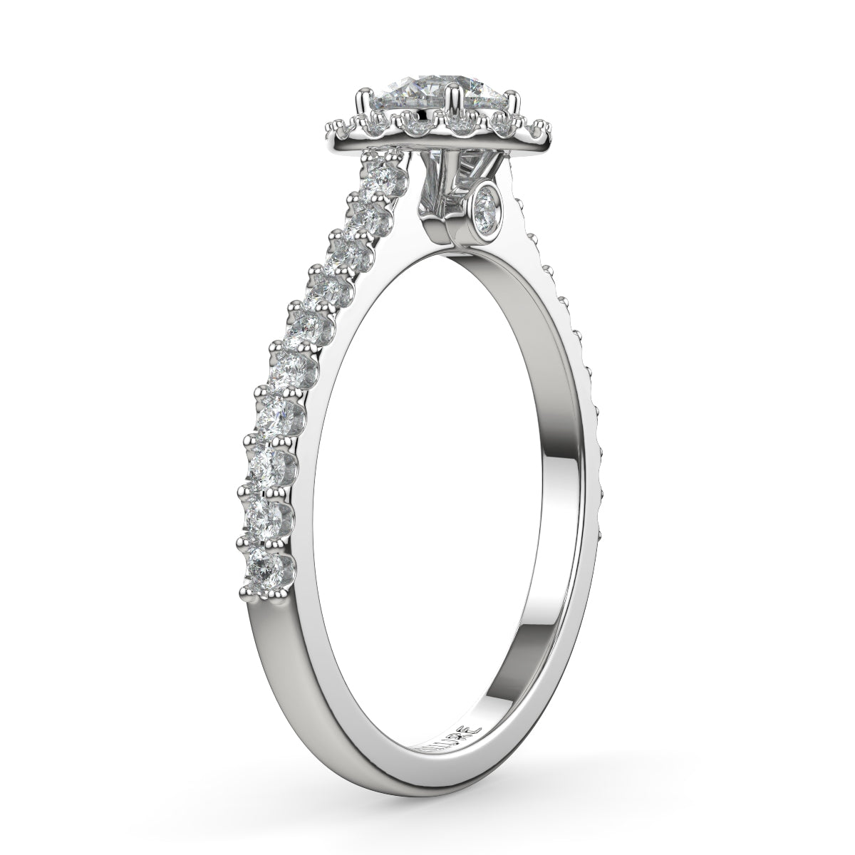 Marie Secret Stone Halo Ring Round Brilliant Cut Diamond