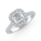 Marie Secret Stone Halo Ring Asscher Cut Diamond 