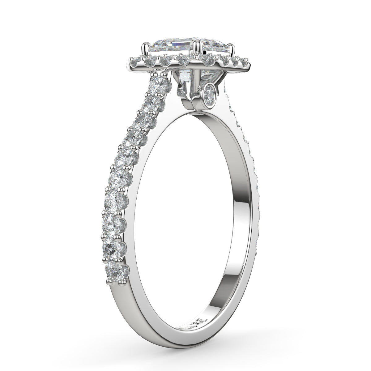 Marie Secret Stone Halo Ring Asscher Cut Diamond 