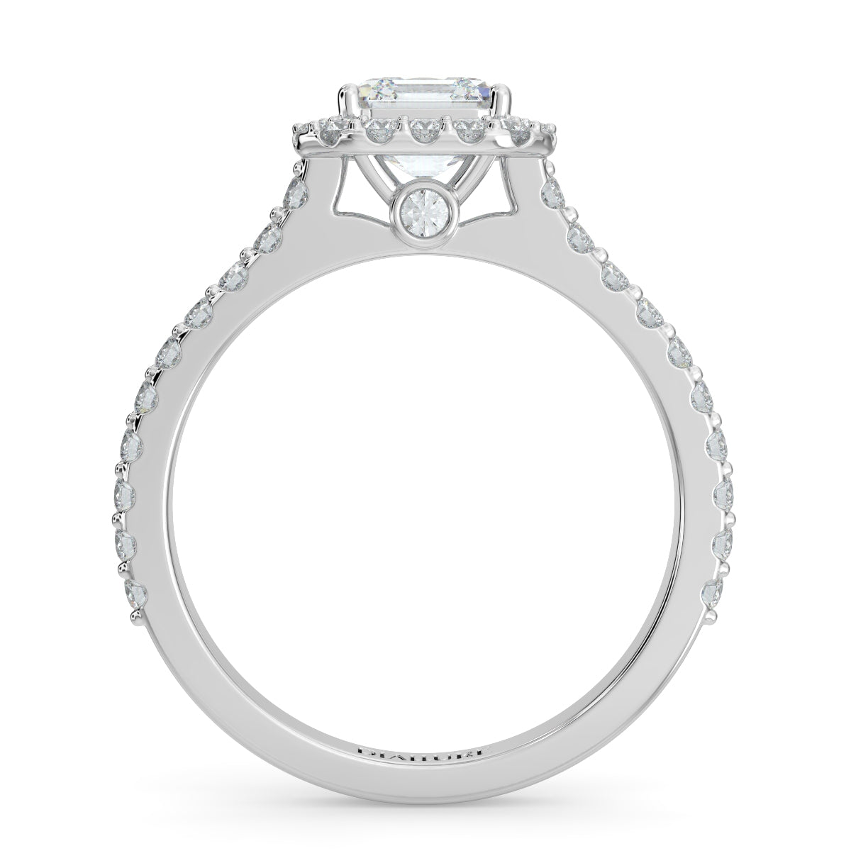 Marie Secret Stone Halo Ring Asscher Cut Diamond 