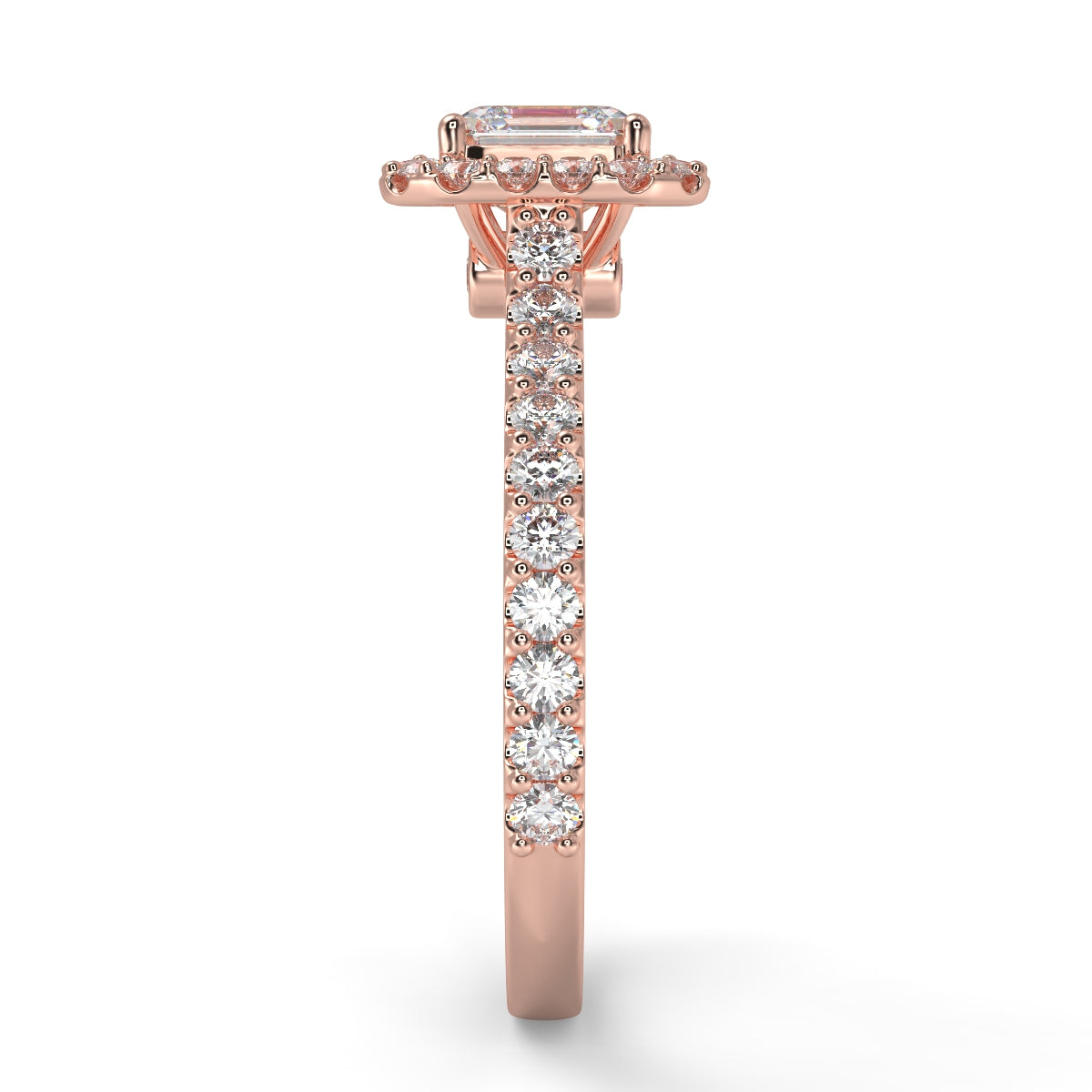 Marie Secret Stone Halo Ring Asscher Cut Diamond 