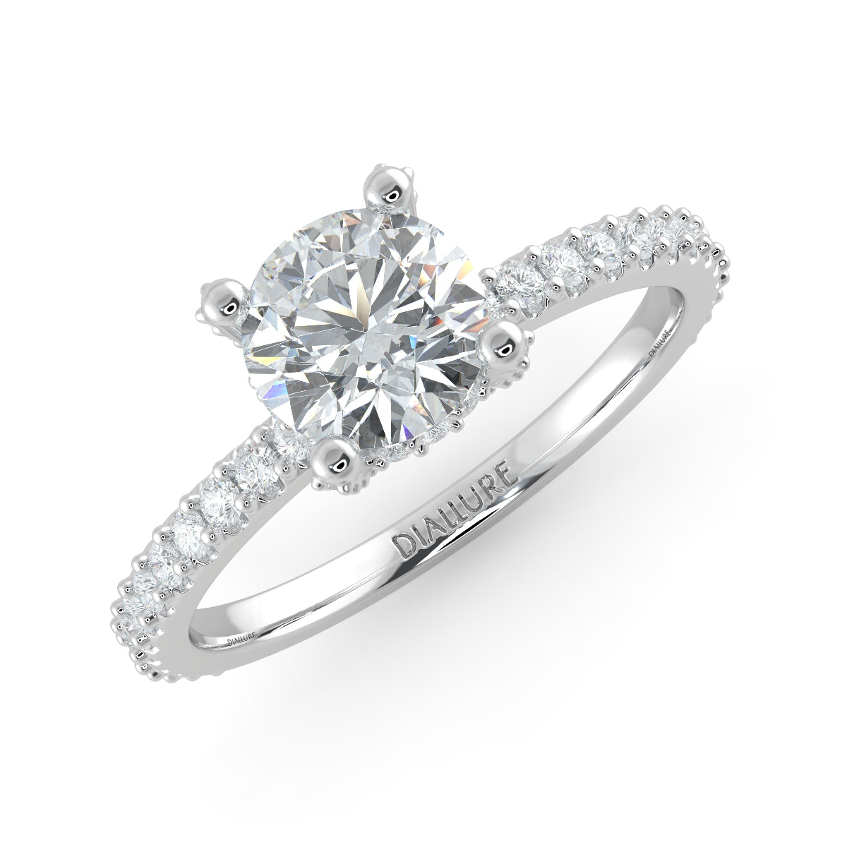 Diana Pave Ring with Round Brilliant Cut Diamonds 