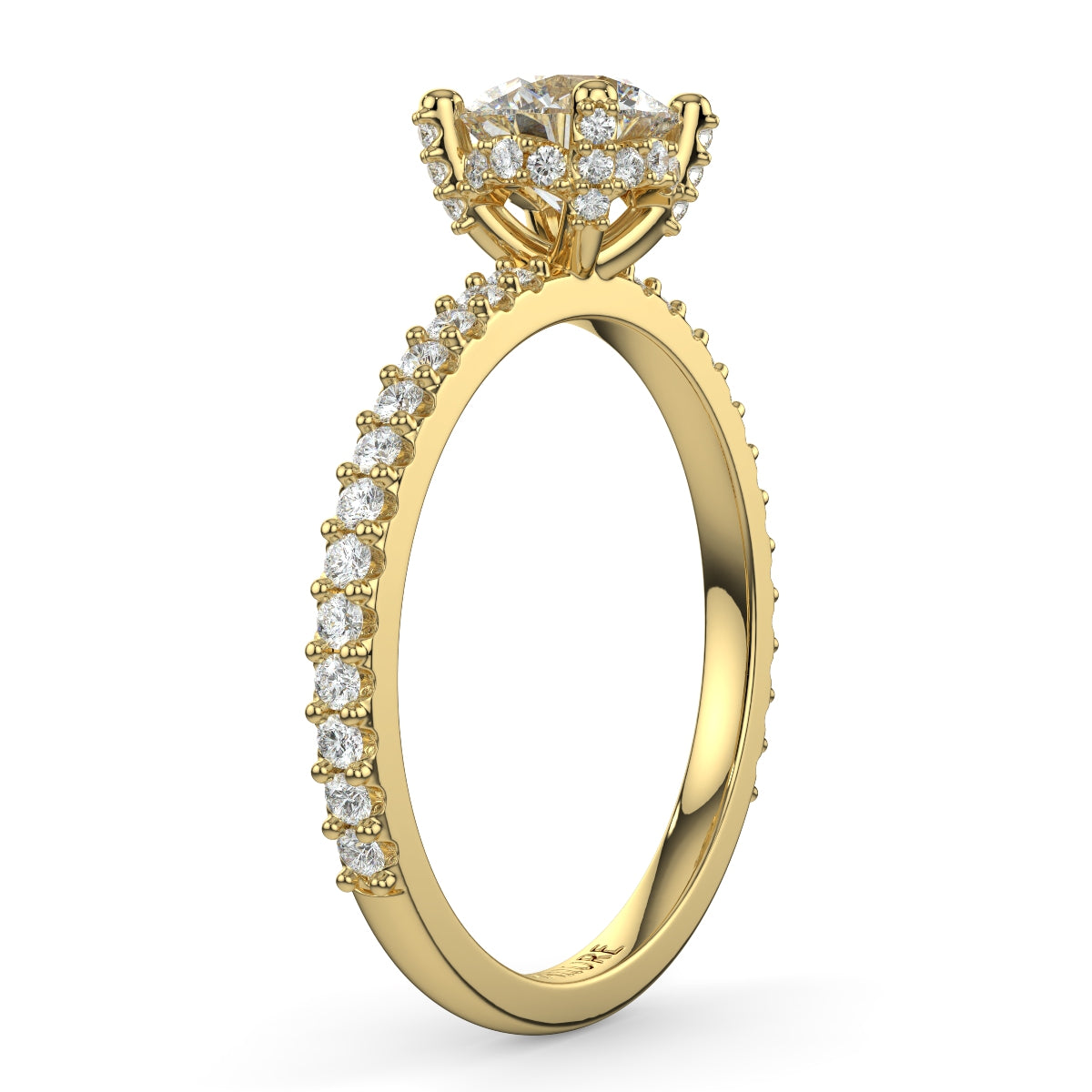 Diana パヴェリング ラウンドブリリアントカット | ラボグロウンダイヤモンド/ダイヤモンド 婚約指輪 – DIALLURE