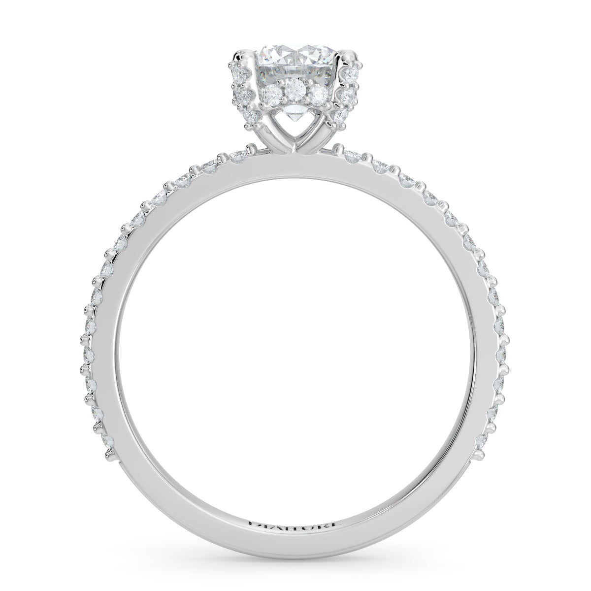 戴安娜 (Diana) 密镶圆形明亮式切割钻石戒指
